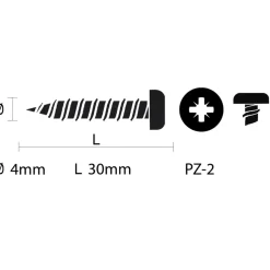 KARWEI unischroef cilinderkop rvs 4x30 mm (10 stuks)
