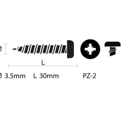 KARWEI unischroef cilinderkop rvs 3,5x30 mm (15 stuks)