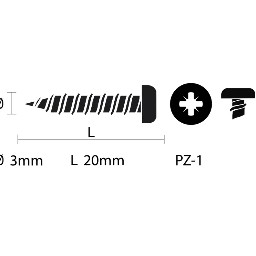 KARWEI unischroef cilinderkop rvs 3x20 mm (15 stuks)