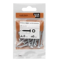KARWEI unischroef cilinderkop verzinkt 4x40 mm (15 stuks)
