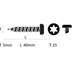 KARWEI unischroef cilinderkop verzinkt 5x40 mm (50 stuks)