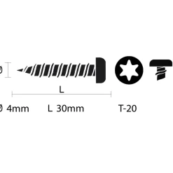 KARWEI unischroef cilinderkop verzinkt 4x30 mm (15 stuks)