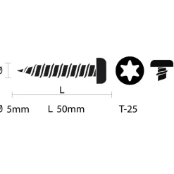 KARWEI unischroef cilinderkop verzinkt 5x50 mm (15 stuks)