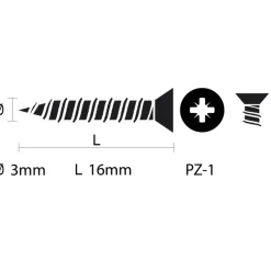 KARWEI unischroef platkop rvs 3x16 mm (15 stuks)