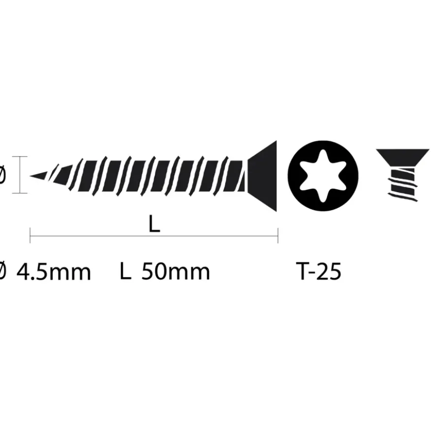 KARWEI unischroef platkop rvs 4,5x50 mm (100 stuks)