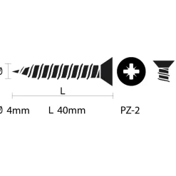 KARWEI unischroef platkop rvs 4x40 mm (50 stuks)