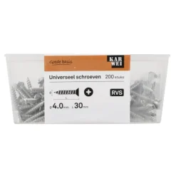 KARWEI unischroef platkop rvs 4x30 mm (200 stuks)