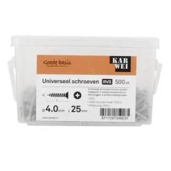 KARWEI unischroef platkop rvs 4x25 mm (500 stuks)