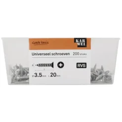 KARWEI unischroef platkop rvs 3,5x20 mm (200 stuks)