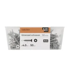 KARWEI unischroef platkop RVS 4x50 mm (150 stuks)
