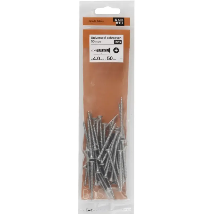 KARWEI unischroef platkop rvs 4x50 mm (50 stuks)