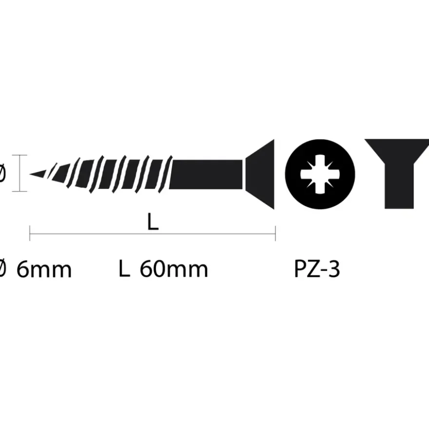 KARWEI unischroef platkop rvs 6x60 mm (70 stuks)