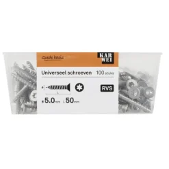 KARWEI unischroef platkop rvs 5x50 mm (100 stuks)