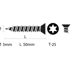 KARWEI unischroef platkop rvs 5x50 mm (100 stuks)