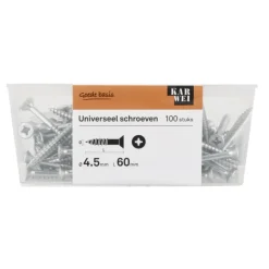 KARWEI unischroef platkop verzinkt 4,5x60 mm 100 stuks
