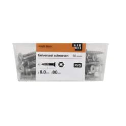 KARWEI unischroef platkop verzinkt 6x80 mm (50 stuks)