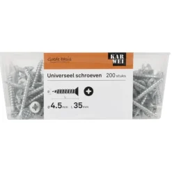 KARWEI unischroef platkop verzinkt 4,5x35 mm (200 stuks)