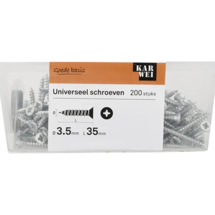 KARWEI unischroef platkop verzinkt 3,5x35 mm (200 stuks)