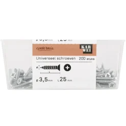 KARWEI unischroef platkop verzinkt 3,5x25 mm (200 stuks)
