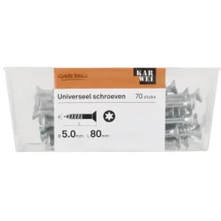 KARWEI unischroef platkop verzinkt 5x80 mm (70 stuks)