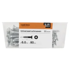 KARWEI unischroef platkop verzinkt 6x80 mm (50 stuks)