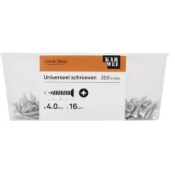 KARWEI unischroef platkop verzinkt 4x16 mm (200 stuks)