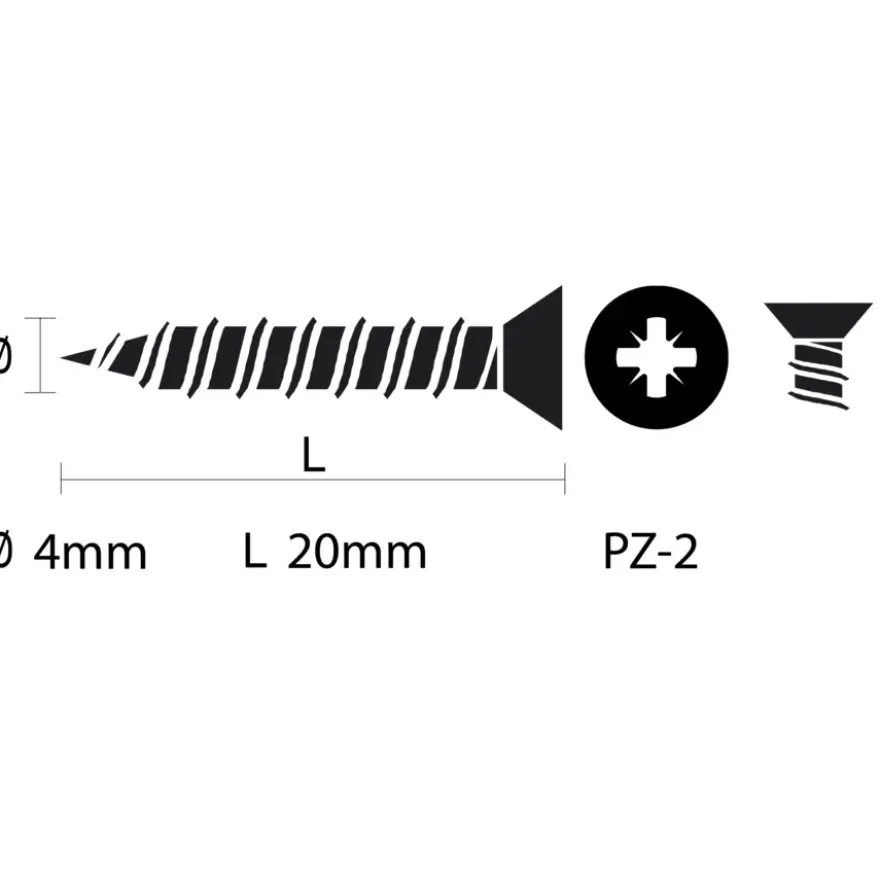 KARWEI unischroef platkop verzinkt 4x20 mm (200 stuks)