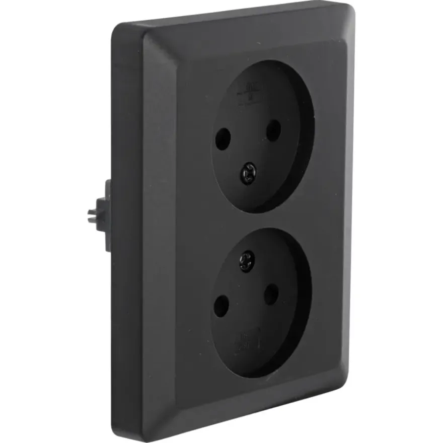 KARWEI Zenith Dubbel Stopcontact Mat Zwart