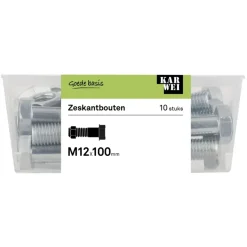 KARWEI zeskantbout deeldraad M12x100 mm 10 stuks