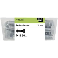 KARWEI zeskantbout deeldraad M12x90 mm 10 stuks