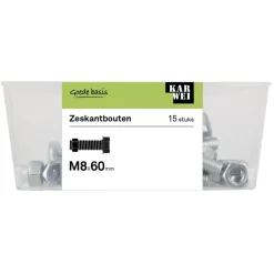 KARWEI zeskantbout voldraad M8x60 mm 15 stuks