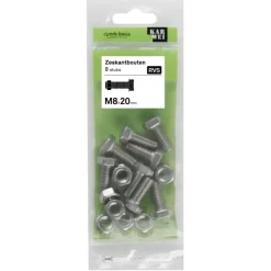 KARWEI zeskantbout voldraad rvs M8x20 mm 8 stuks