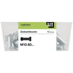 KARWEI zeskantbout voldraad M10x60 mm 10 stuks