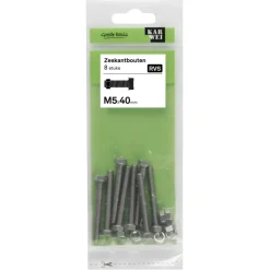 KARWEI zeskantbout voldraad rvs M5x40 mm 8 stuks