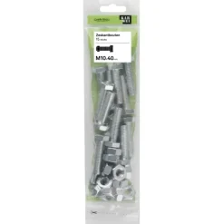 KARWEI zeskantbout voldraad M10x40 mm 15 stuks