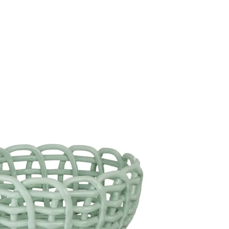 Keramieken mand groen 23x23x10,3cm