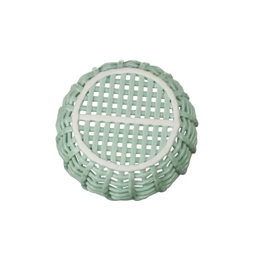 Keramieken mand groen 23x23x10,3cm
