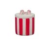 Keramieken doos met strik 11x11x13cm