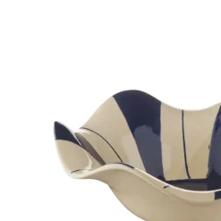 Keramieken schaal wit blauw 25,5x25,5x8cm