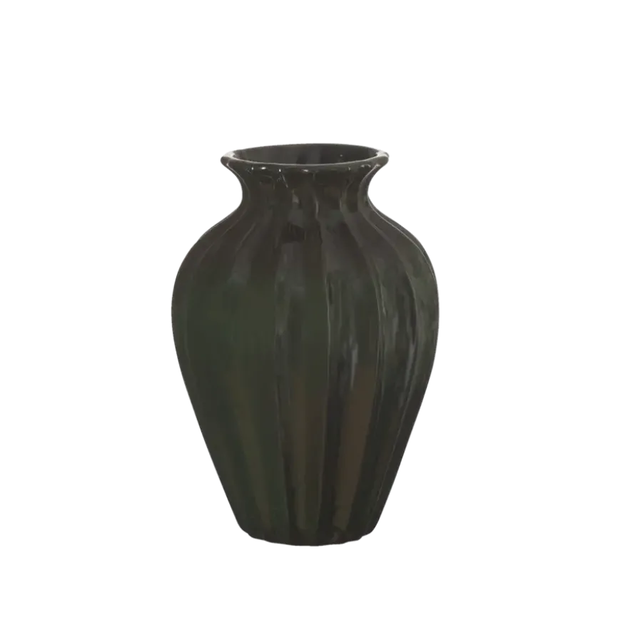 Keramieken vaas groen 25,4x25,4x38cm