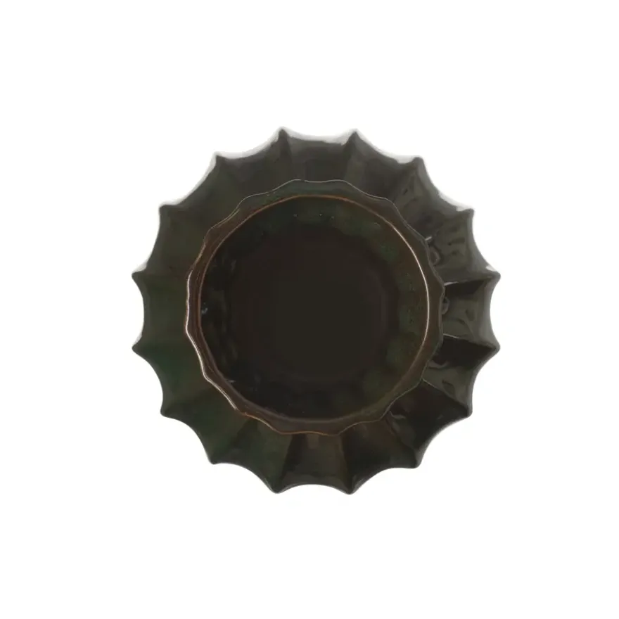 Keramieken vaas groen 25,4x25,4x38cm