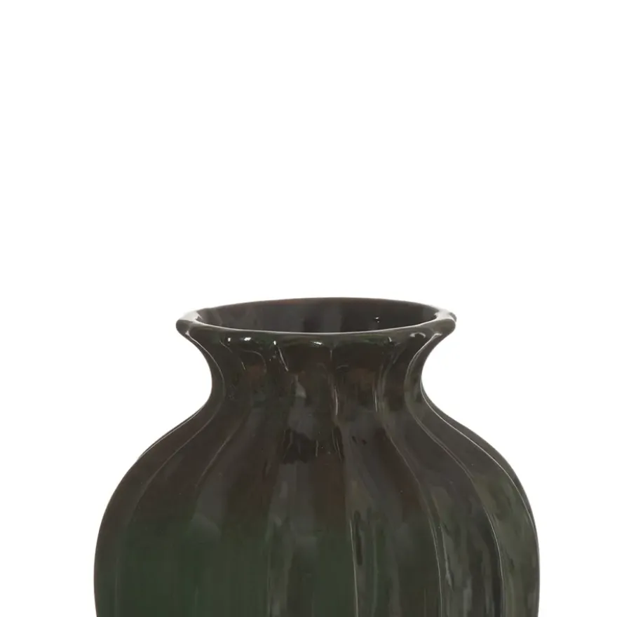 Keramieken vaas groen 25,4x25,4x38cm