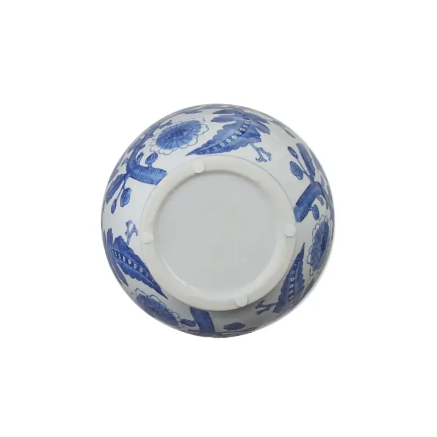 Keramieken vaas wit blauw 26,5x26,5x29cm