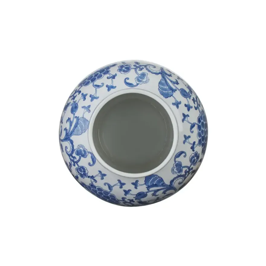 Keramieken vaas wit blauw 30x30x33cm