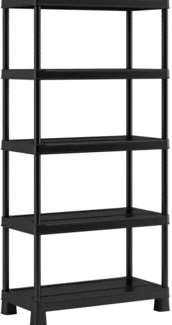Keter Plus stellingkast - 5 planken - 90x40x182cm - zwart