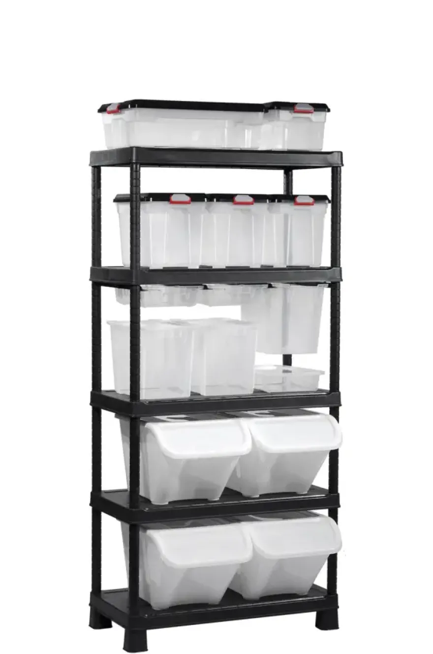 Keter Plus stellingkast - 5 planken - 90x40x182cm - zwart