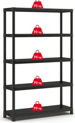 Keter Plus stellingkast kunststof zwart 120 x 40 x 187 cm