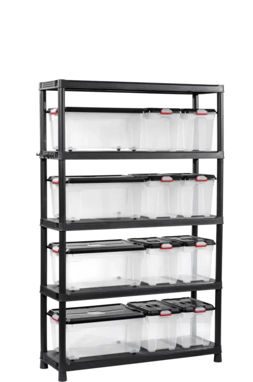 Keter Plus stellingkast kunststof zwart 120 x 40 x 187 cm