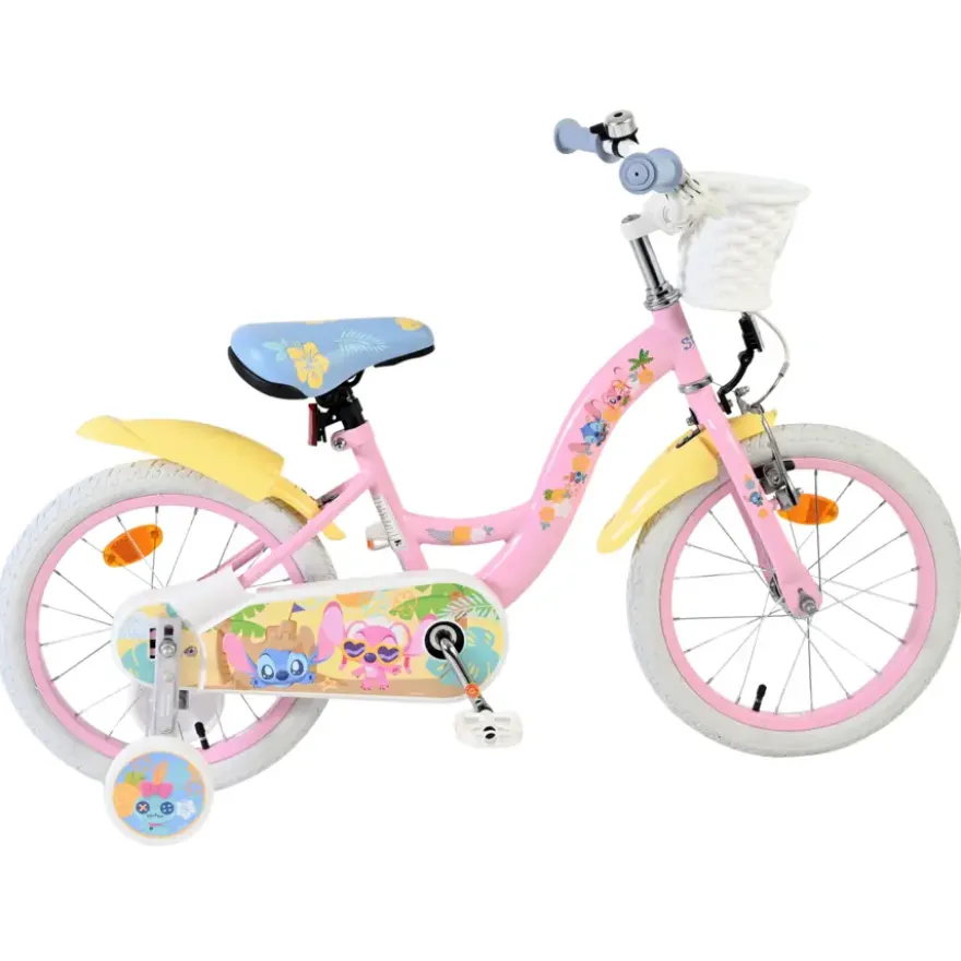 Kinderfiets Disney Stitch pink 16 inch