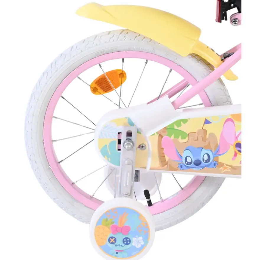 Kinderfiets Disney Stitch pink 16 inch